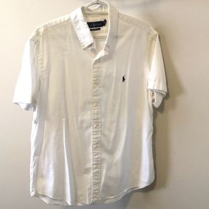 Crisp White Polo short sleeve button down